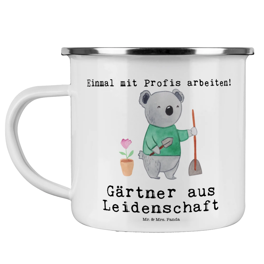 Kempingowy kubek emaliowany Ogrodnik Pasja Zawód, Wykształcenie, Jubileusz, Pożegnanie, Emerytura, Kolega, Koleżanka, Prezent, Dawać, Pracownik, Współpracownik, Firma, Dziękuję, Dziękuję bardzo