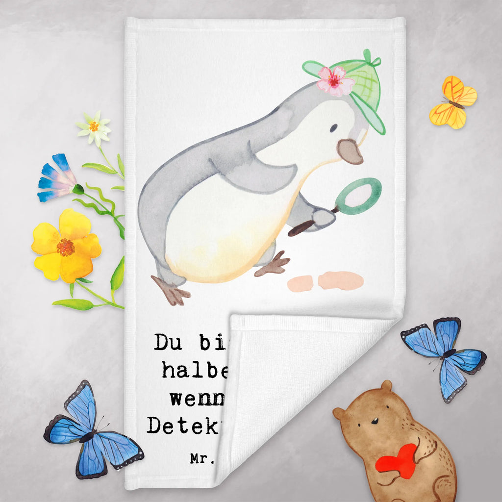 Guest towel Detective Heart 50 x 30, Guest towel, towel, hand towels, guest towels, gift, gift idea, best, farewell gift, passing exam, anniversary, retirement, promotion, job start, sayings, funny, profession