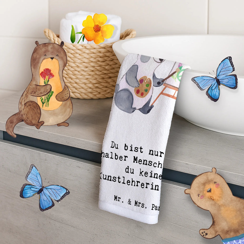 Guest towel Art teacher heart guest towels, 50 x 30, hand towels, towel, Guest towel, gift, gift idea, best, farewell gift, passing exam, anniversary, retirement, promotion, job start, sayings, funny, profession