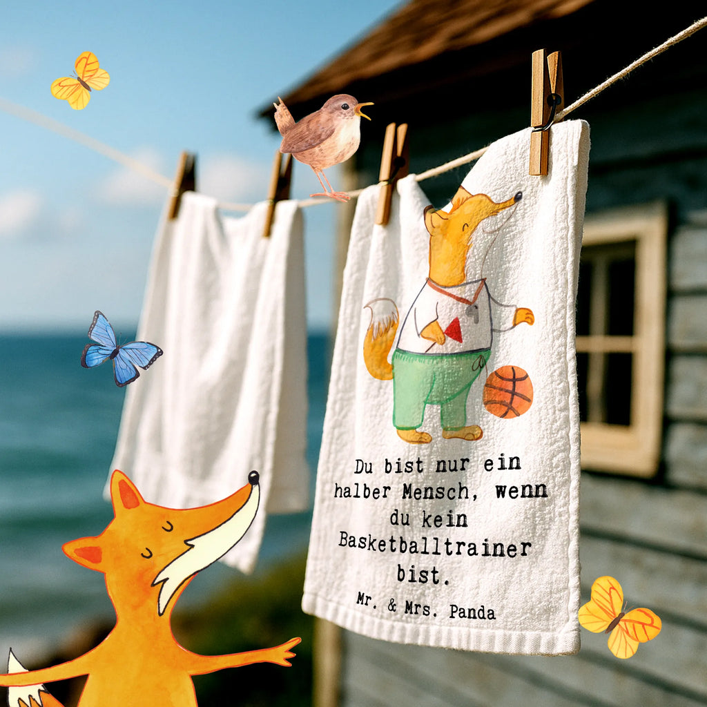 Ręcznik dla gości trener koszykówki serce Zawód, Wykształcenie, Jubileusz, Pożegnanie, Emerytura, Kolega, Koleżanka, Prezent, Dawać, Pracownik, Współpracownik, Firma, Dziękuję, Dziękuję bardzo