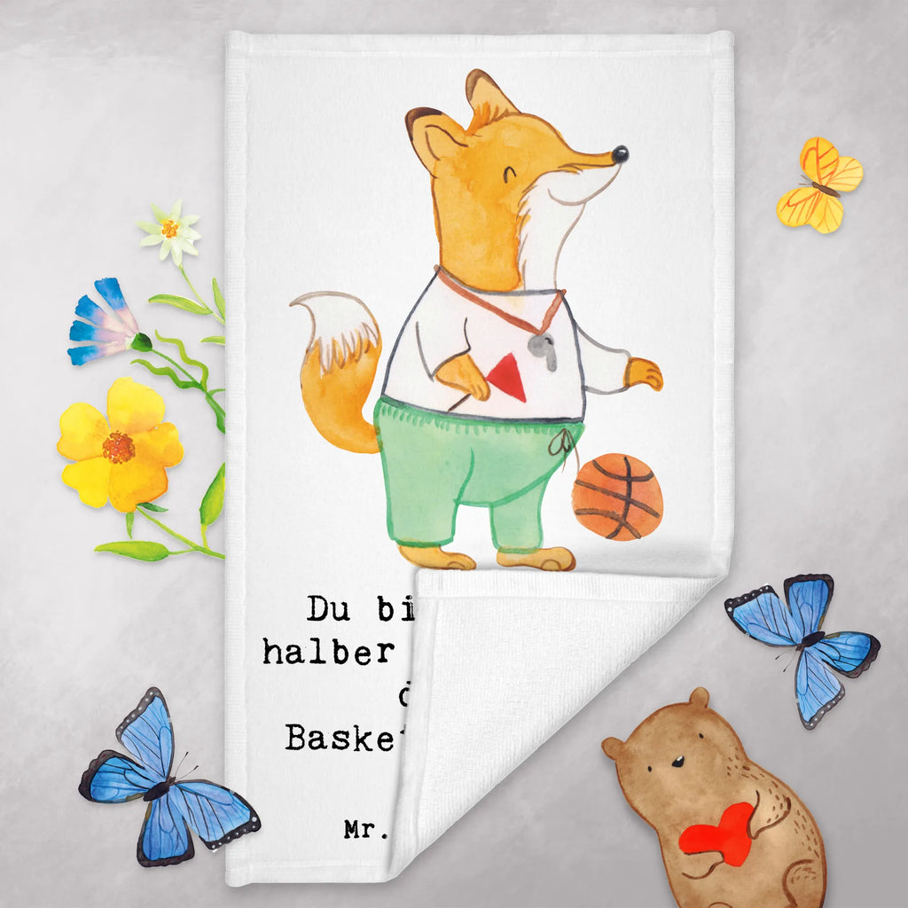 Ręcznik dla gości trener koszykówki serce Zawód, Wykształcenie, Jubileusz, Pożegnanie, Emerytura, Kolega, Koleżanka, Prezent, Dawać, Pracownik, Współpracownik, Firma, Dziękuję, Dziękuję bardzo