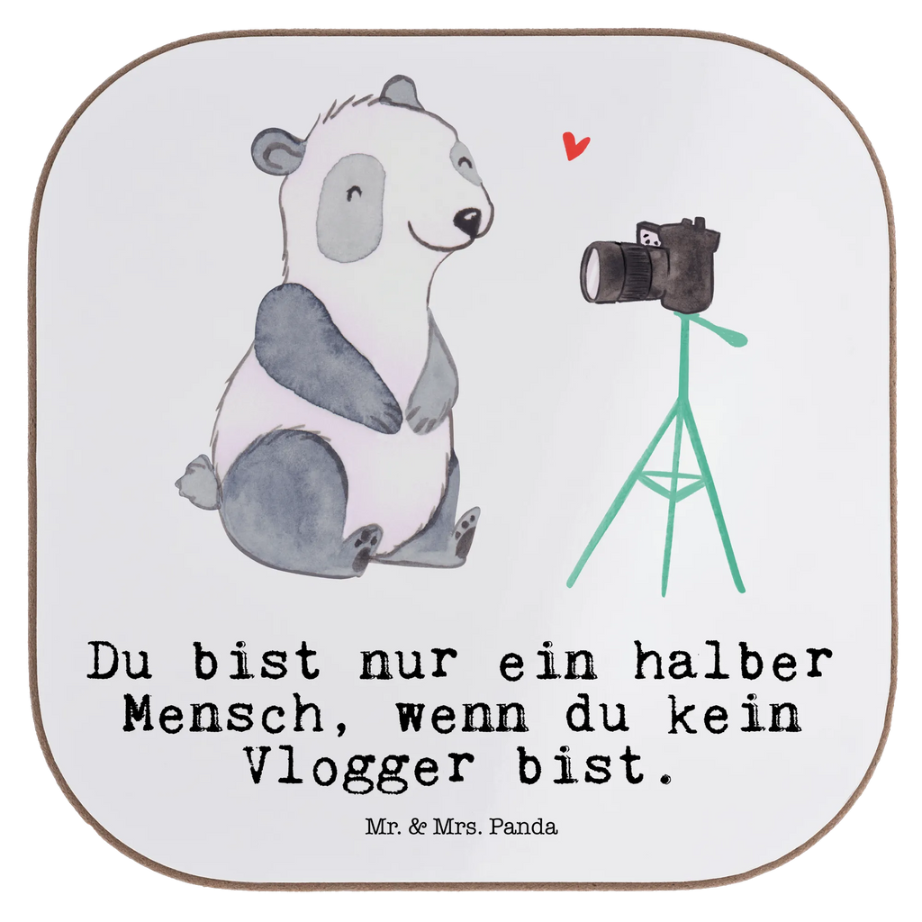 Square coaster Vlogger Heart gift, gifts, glass coasters, presents, party, breakfast, Coasters, gift idea, best, farewell gift, passing exam, anniversary, retirement, promotion, job start, sayings, funny, profession