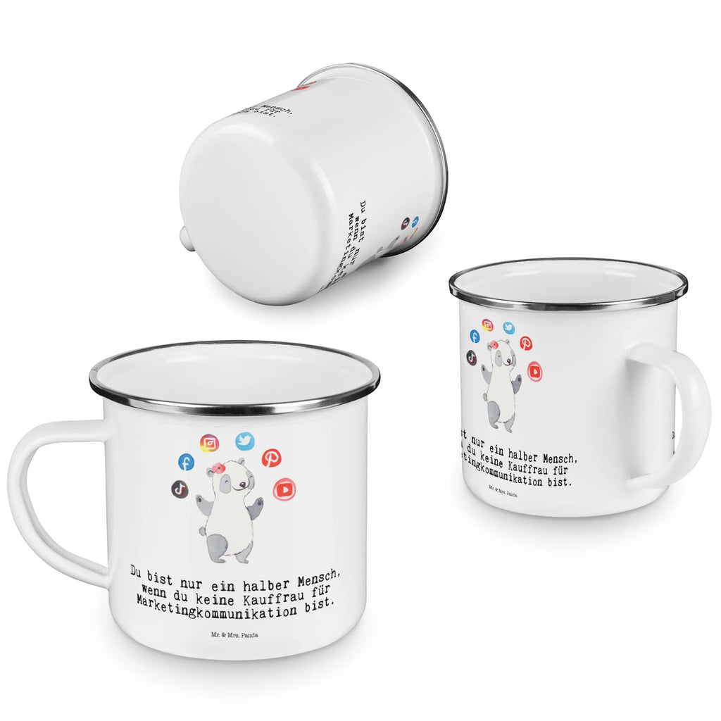 Camping Emaille Tasse Kauffrau für Marketingkommunikation mit Herz Emailletasse, Metalltasse, Teetasse, blechbecher, Kaffeetasse, Pott, Campingtasse, wandertasse, Reisebecher, Kaffeebecher, Campingbecher, reisetasse, Emaille Becher, Emaille Tasse, Tasse, Tasse Emaille, metallbecher, Teebecher, becher emaille, wanderbecher, Becher, emaillebecher, Blechtasse, Trinkbecher, Geschenk, Schenken, Jubiläum, Danke, Dankeschön, Beruf, Ausbildung, Abschied, Rente, Kollege, Kollegin, Arbeitskollege, Mitarbeiter, Firma