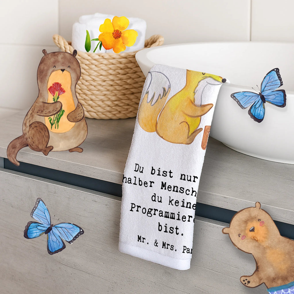 Guest towel Programmer Heart towel, guest towels, Guest towel, 50 x 30, hand towels, gift, gift idea, best, farewell gift, passing exam, anniversary, retirement, promotion, job start, sayings, funny, profession