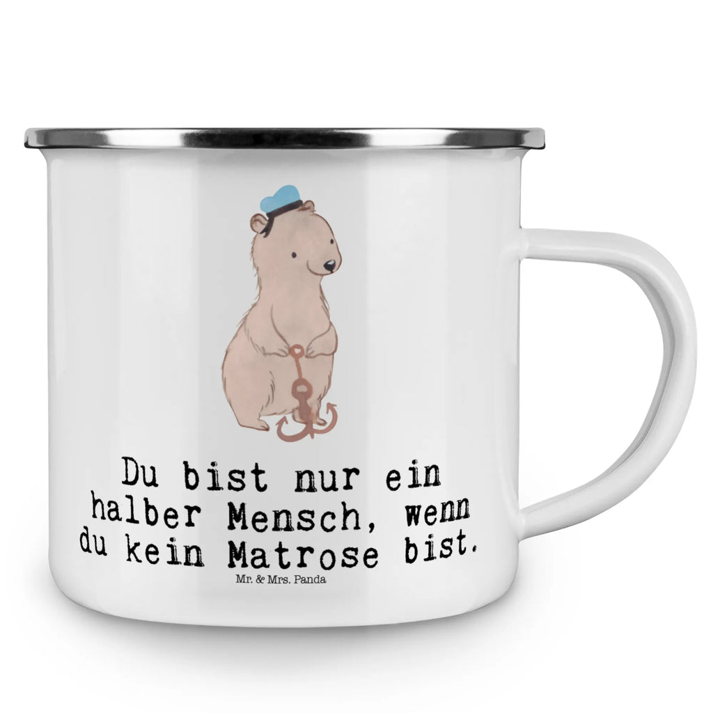 Kempingowy kubek emaliowany matrosz Serce Zawód, Wykształcenie, Jubileusz, Pożegnanie, Emerytura, Kolega, Koleżanka, Prezent, Dawać, Pracownik, Współpracownik, Firma, Dziękuję, Dziękuję bardzo