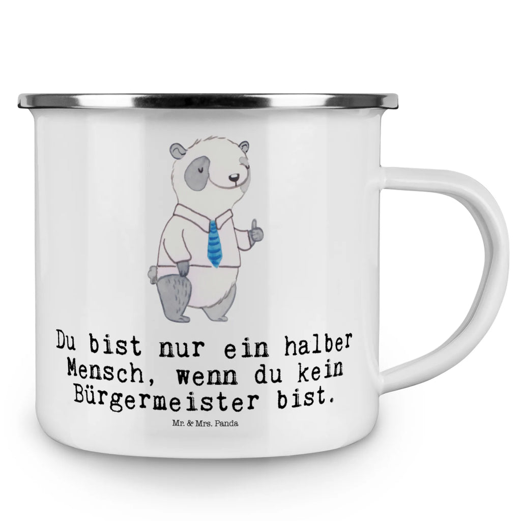 Kempingowy kubek emaliowany Burmistrz serce Zawód, Wykształcenie, Jubileusz, Pożegnanie, Emerytura, Kolega, Koleżanka, Prezent, Dawać, Pracownik, Współpracownik, Firma, Dziękuję, Dziękuję bardzo