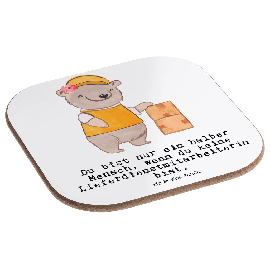 Square coaster Delivery service employee Heart Coasters, breakfast, glass coasters, gifts, presents, gift, party, gift idea, best, farewell gift, passing exam, anniversary, retirement, promotion, job start, sayings, funny, profession