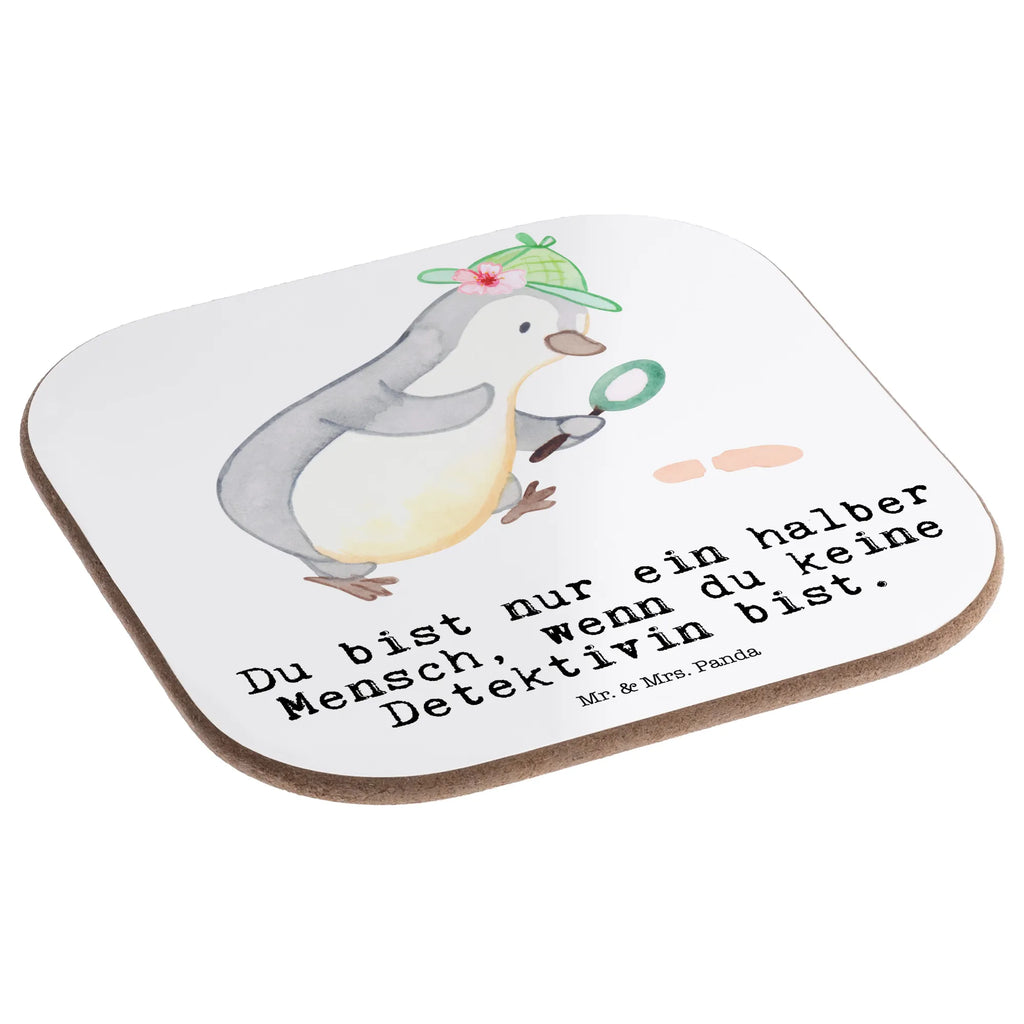 Square coaster Detective Heart gift, breakfast, party, presents, gifts, glass coasters, Coasters, gift idea, best, farewell gift, passing exam, anniversary, retirement, promotion, job start, sayings, funny, profession