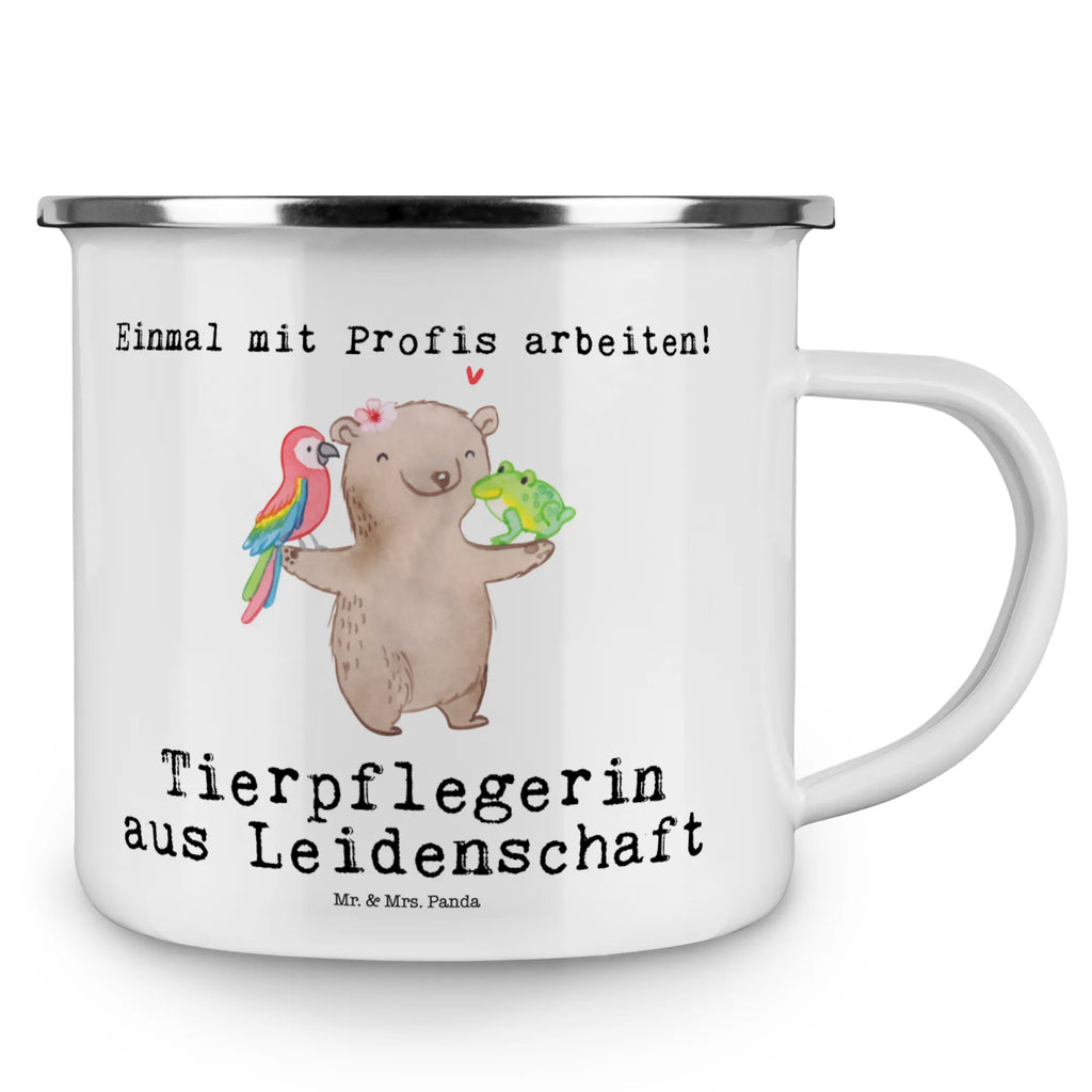 Kempingowy kubek emaliowany opiekunka zwierząt pasja Zawód, Wykształcenie, Jubileusz, Pożegnanie, Emerytura, Kolega, Koleżanka, Prezent, Dawać, Pracownik, Współpracownik, Firma, Dziękuję, Dziękuję bardzo