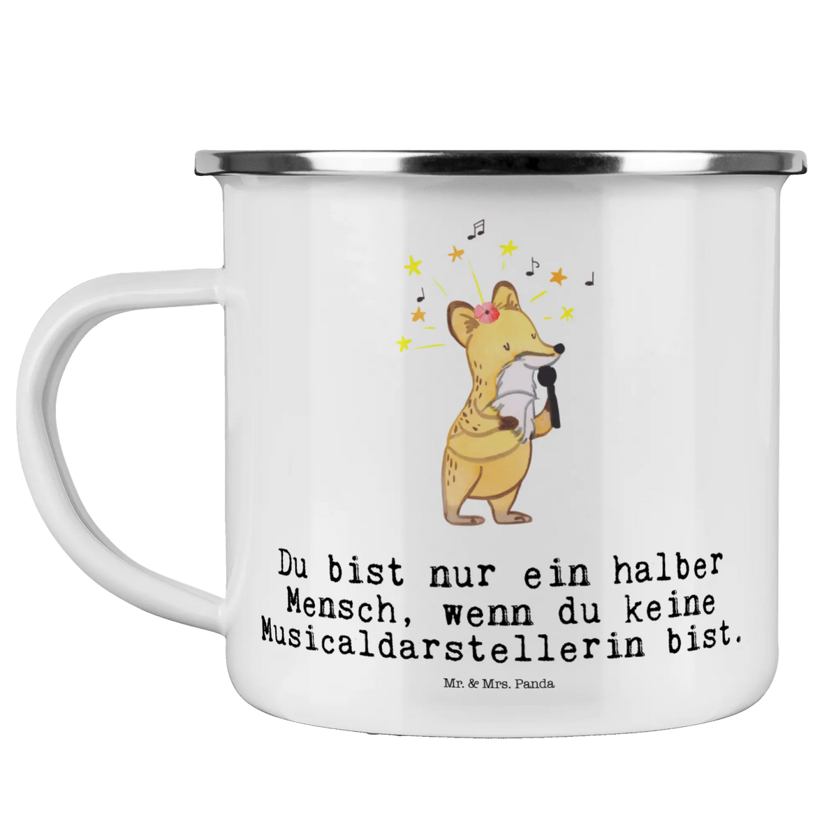 Kempingowy kubek emaliowany aktorka musicalu serce Zawód, Wykształcenie, Jubileusz, Pożegnanie, Emerytura, Kolega, Koleżanka, Prezent, Dawać, Pracownik, Współpracownik, Firma, Dziękuję, Dziękuję bardzo