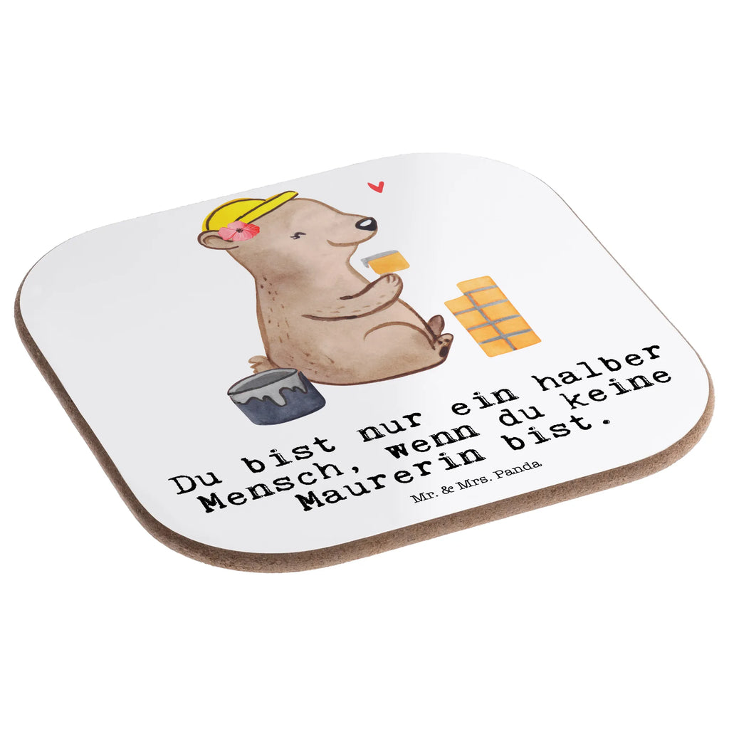 Square coaster Female Bricklayer heart Coasters, gift, breakfast, presents, glass coasters, party, gifts, gift idea, best, farewell gift, passing exam, anniversary, retirement, promotion, job start, sayings, funny, profession