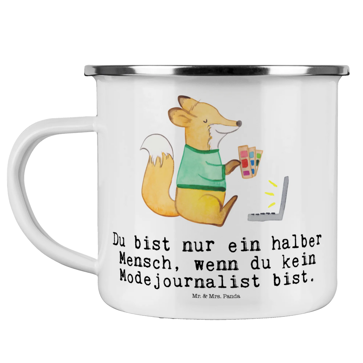 Camping Emaille Tasse Modejournalist Herz Emaille Becher, Motivtasse, Reisebecher, wandertasse, metallbecher, Teebecher, becher emaille, Tasse Emaille, Campingbecher, Emaille Tasse, Teetasse, wanderbecher, Haferl, Campingtasse, blechbecher, Outdoor Becher, emaillebecher, Pott, Outdoor Tasse, outdoortasse, Kaffeepott, Blechtasse, reisetasse, Emailletasse, Geschenk, Schenken, Jubiläum, Danke, Dankeschön, Beruf, Ausbildung, Abschied, Rente, Kollege, Kollegin, Arbeitskollege, Mitarbeiter, Firma, Modejournalist, Redakteur, Pressebüro, Journalist, Studium, Reporter