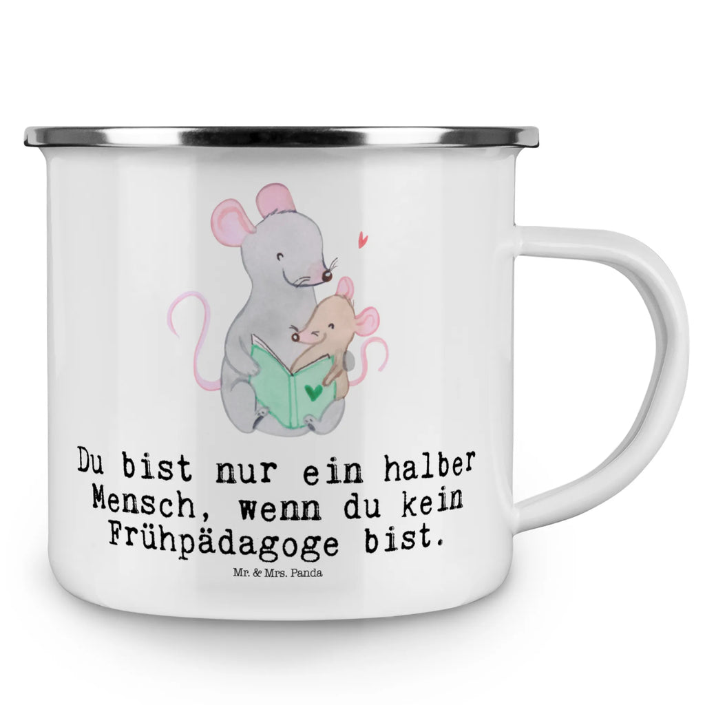Kempingowy kubek emaliowany Pedagog wczesnodziecięcy serce Zawód, Wykształcenie, Jubileusz, Pożegnanie, Emerytura, Kolega, Koleżanka, Prezent, Dawać, Pracownik, Współpracownik, Firma, Dziękuję, Dziękuję bardzo