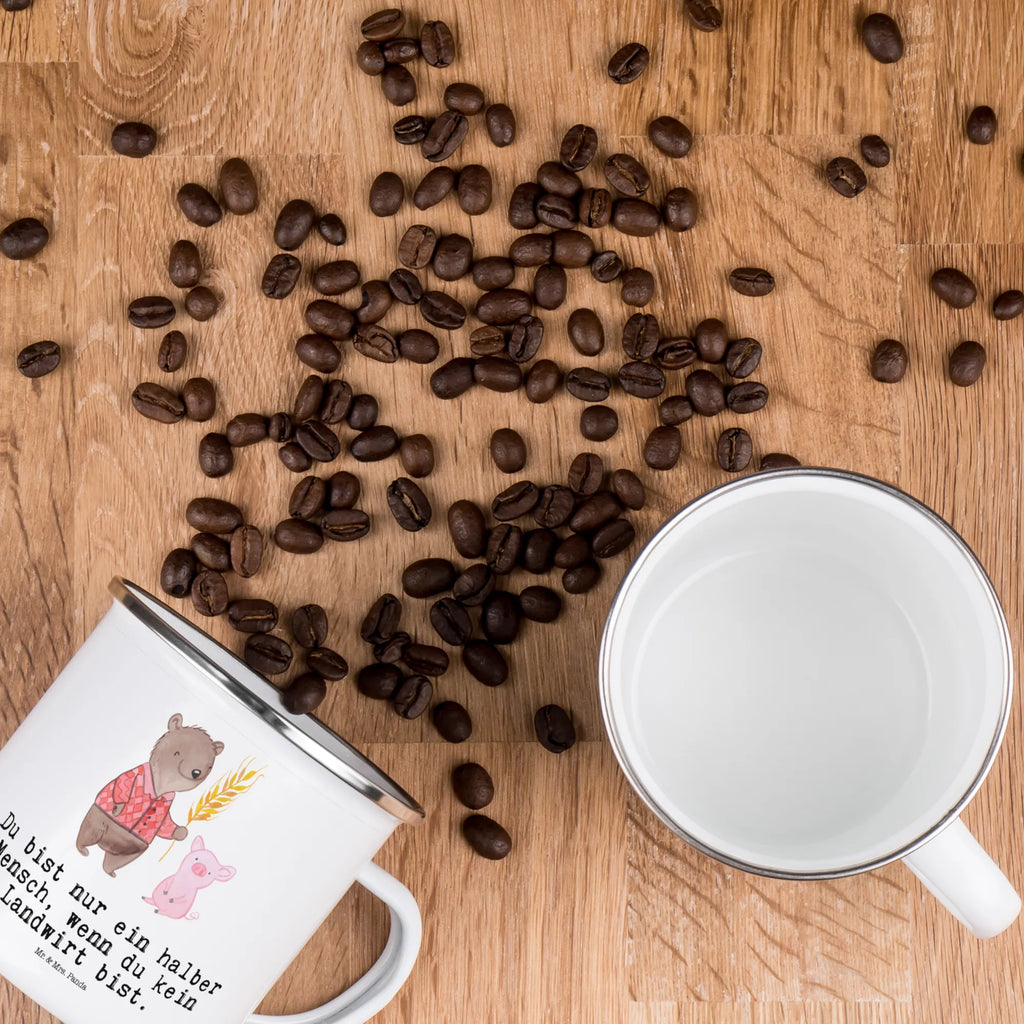 Kempingowy kubek emaliowany Rolnik serce Zawód, Wykształcenie, Jubileusz, Pożegnanie, Emerytura, Kolega, Koleżanka, Prezent, Dawać, Pracownik, Współpracownik, Firma, Dziękuję, Dziękuję bardzo