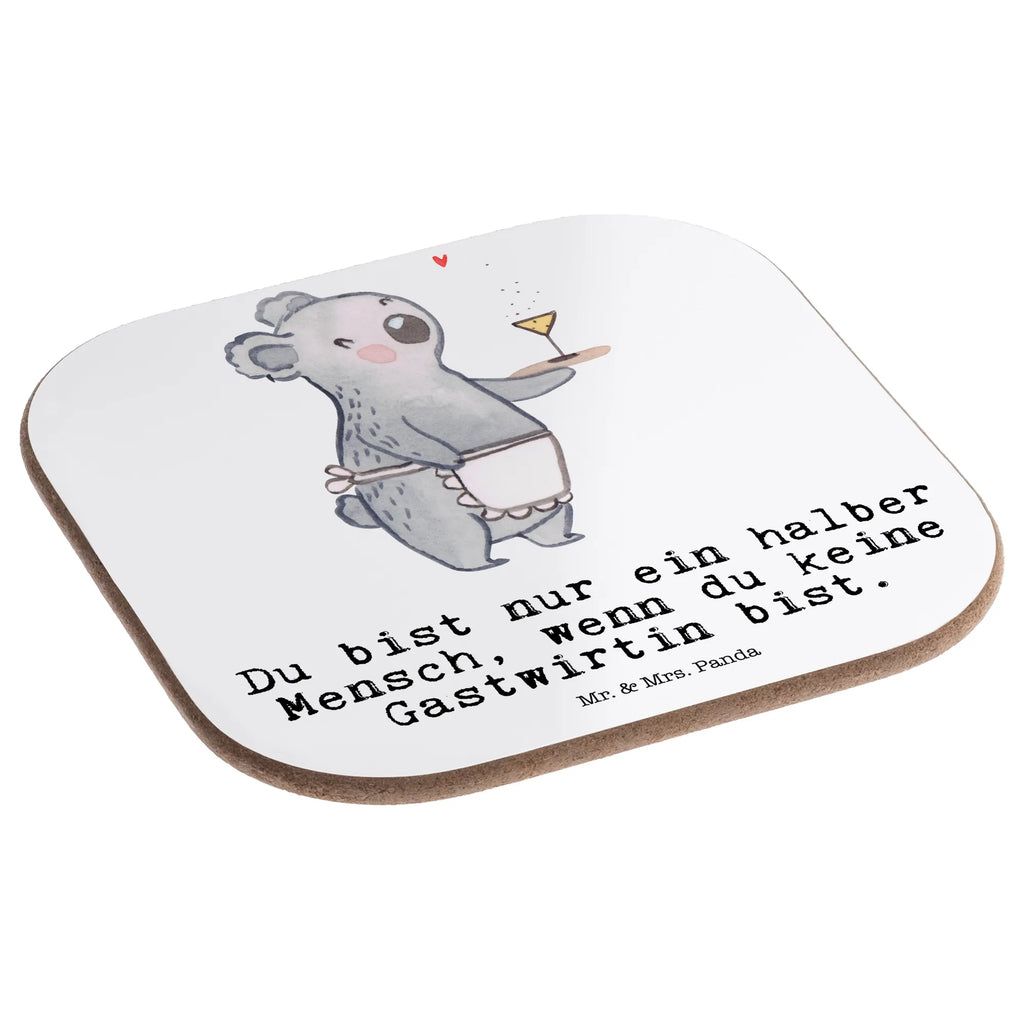 Square coaster innkeeper Heart breakfast, glass coasters, gifts, presents, Coasters, party, gift, gift idea, best, farewell gift, passing exam, anniversary, retirement, promotion, job start, sayings, funny, profession