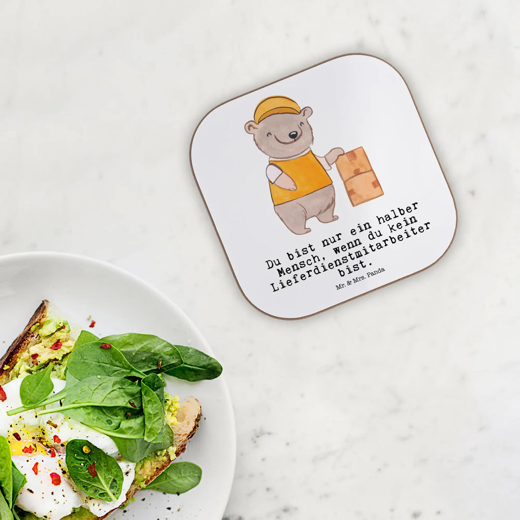 Square coaster Delivery service employee Heart gifts, breakfast, Coasters, presents, glass coasters, gift, party, gift idea, best, farewell gift, passing exam, anniversary, retirement, promotion, job start, sayings, funny, profession