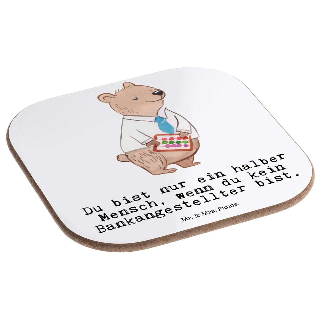 Square coaster bank employee heart breakfast, Coasters, glass coasters, party, gift, gifts, presents, gift idea, best, farewell gift, passing exam, anniversary, retirement, promotion, job start, sayings, funny, profession