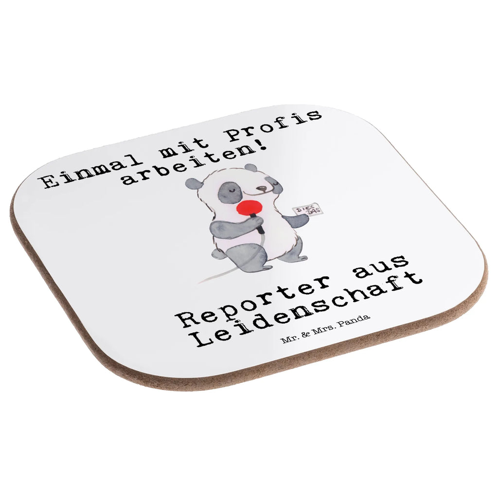 Square coaster Reporter Passion gift, Coasters, glass coasters, party, gifts, presents, breakfast, gift idea, best, farewell gift, passing exam, anniversary, retirement, promotion, job start, sayings, funny, profession