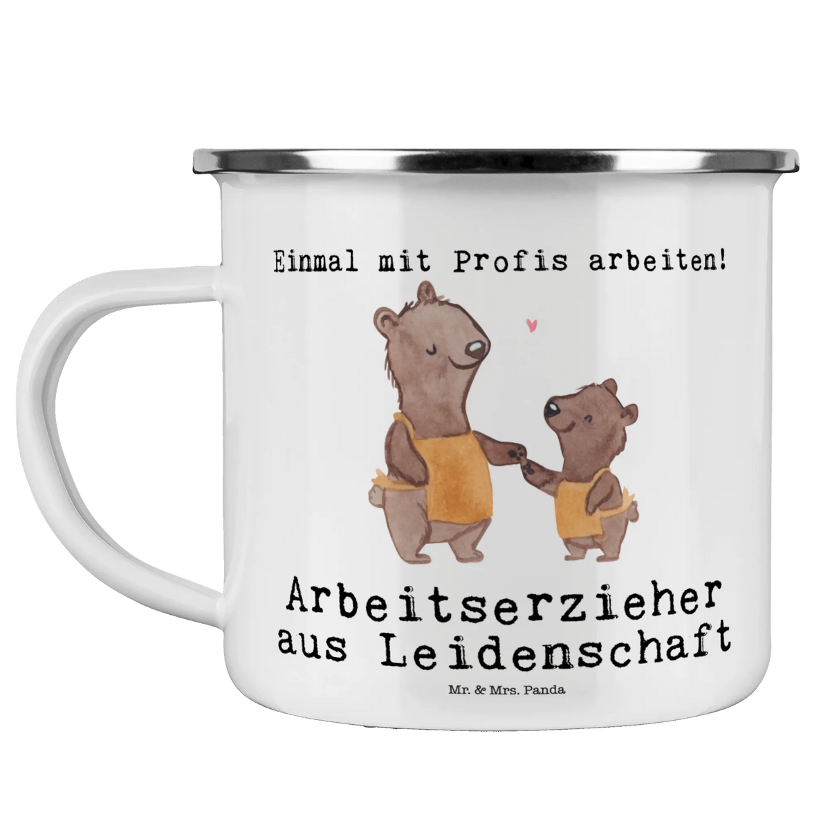 Kempingowy kubek emaliowany Wychowawca pracy pasja Zawód, Wykształcenie, Jubileusz, Pożegnanie, Emerytura, Kolega, Koleżanka, Prezent, Dawać, Pracownik, Współpracownik, Firma, Dziękuję, Dziękuję bardzo
