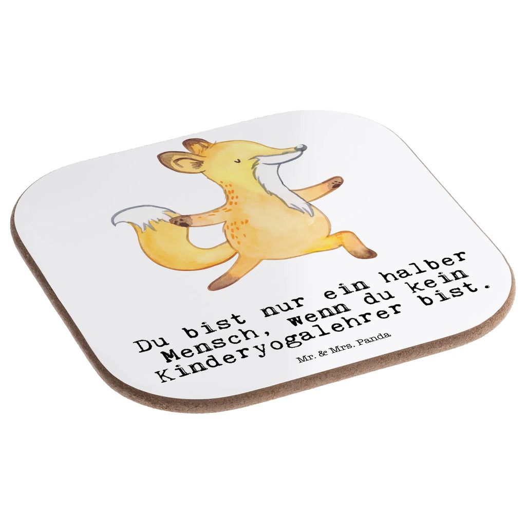 Square coaster Children's Yoga Teacher heart breakfast, presents, party, gifts, gift, glass coasters, Coasters, gift idea, best, farewell gift, passing exam, anniversary, retirement, promotion, job start, sayings, funny, profession