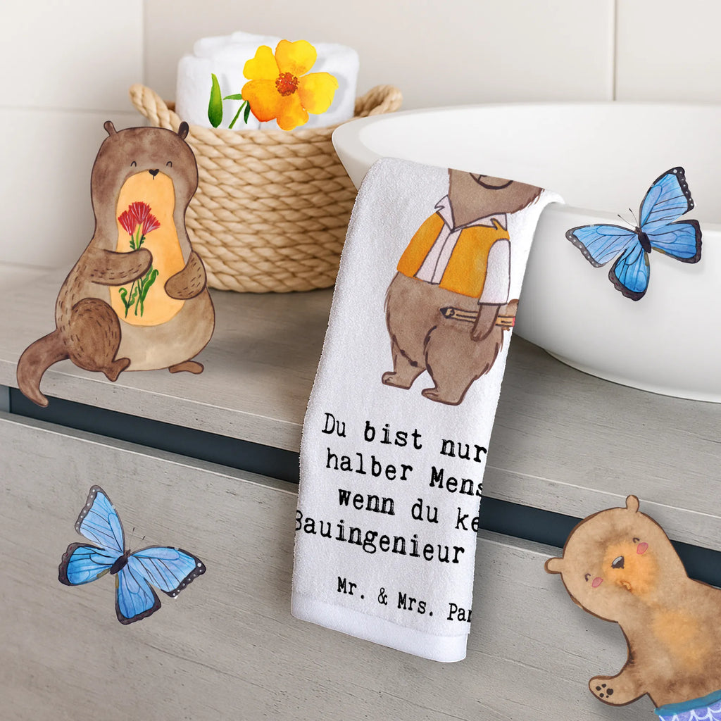 Ręcznik dla gości Inżynier budowlany serce Zawód, Wykształcenie, Jubileusz, Pożegnanie, Emerytura, Kolega, Koleżanka, Prezent, Dawać, Pracownik, Współpracownik, Firma, Dziękuję, Dziękuję bardzo