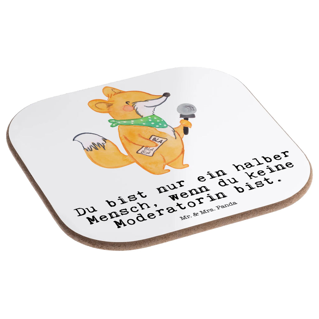 Square coaster Female moderator Heart breakfast, presents, gift, gifts, glass coasters, party, Coasters, gift idea, best, farewell gift, passing exam, anniversary, retirement, promotion, job start, sayings, funny, profession