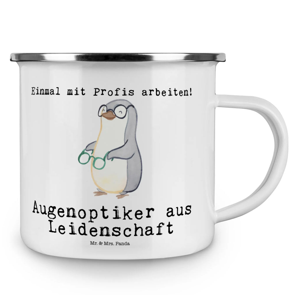 Kempingowy kubek emaliowany optyk pasja Zawód, Wykształcenie, Jubileusz, Pożegnanie, Emerytura, Kolega, Koleżanka, Prezent, Dawać, Pracownik, Współpracownik, Firma, Dziękuję, Dziękuję bardzo