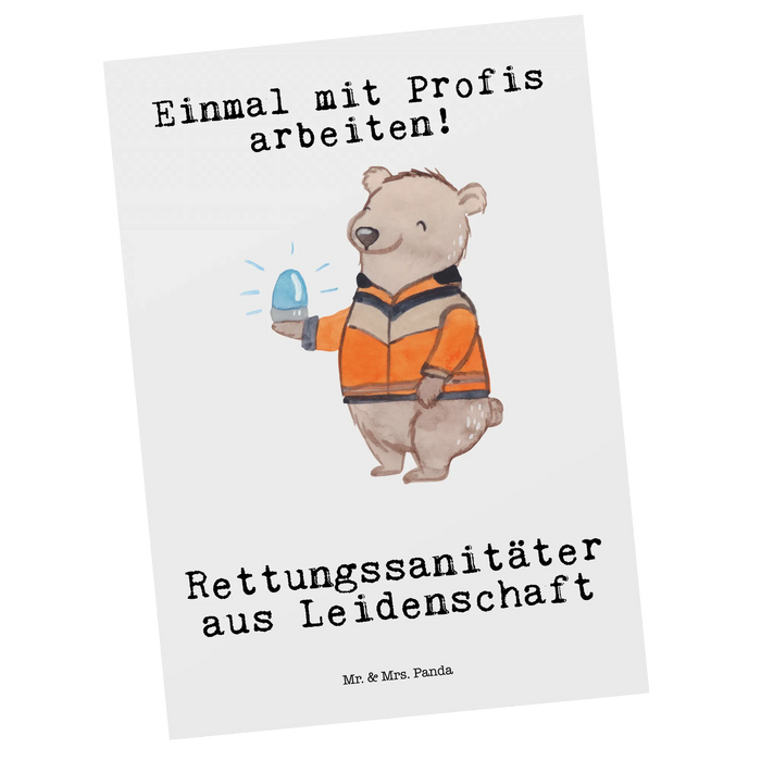 Postkarte Rettungssanitäter Leidenschaft