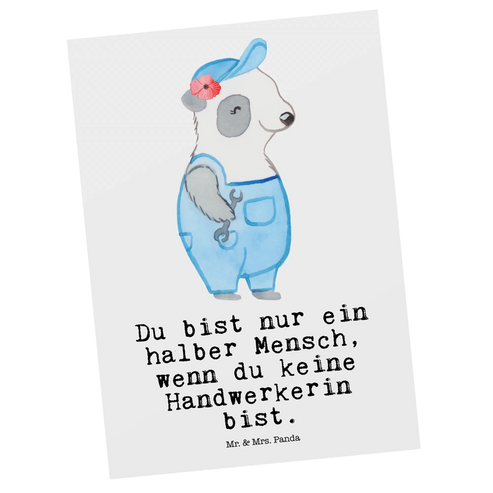 Postkarte Handwerkerin Herz