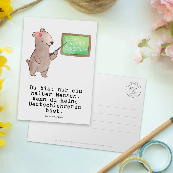 Postkarte Deutschlehrerin Herz