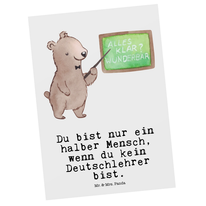 Postkarte Deutschlehrer Herz