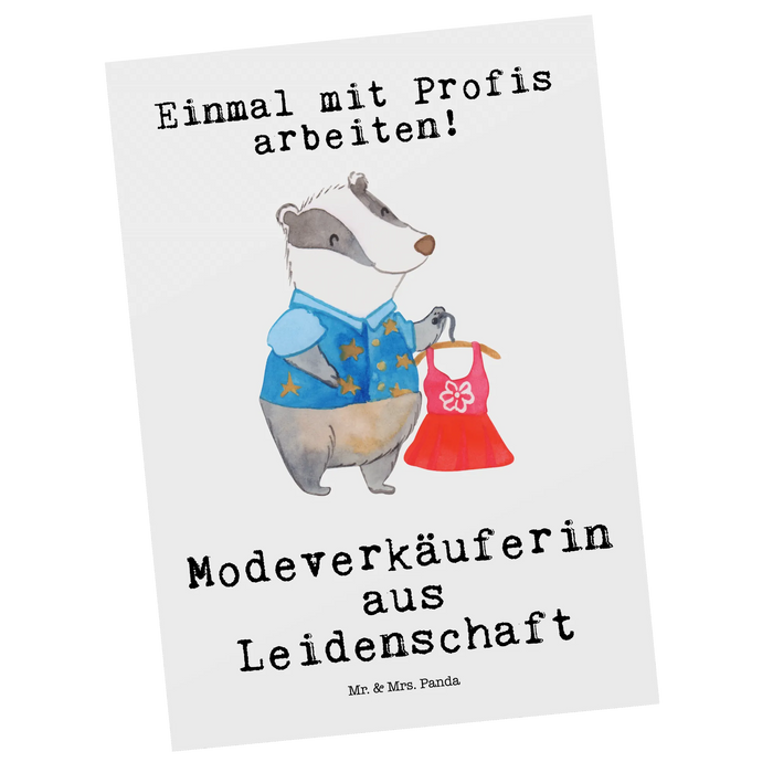 Postkarte Modeverkäuferin Leidenschaft