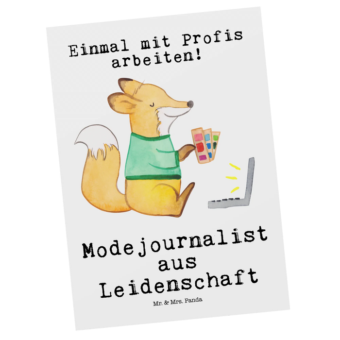 Postkarte Modejournalist Leidenschaft