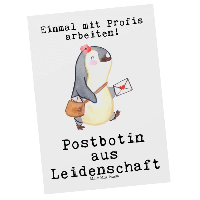 Postkarte Postbotin Leidenschaft