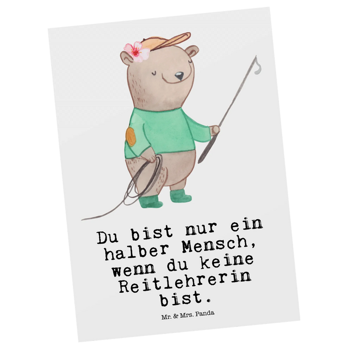 Postkarte Reitlehrerin Herz