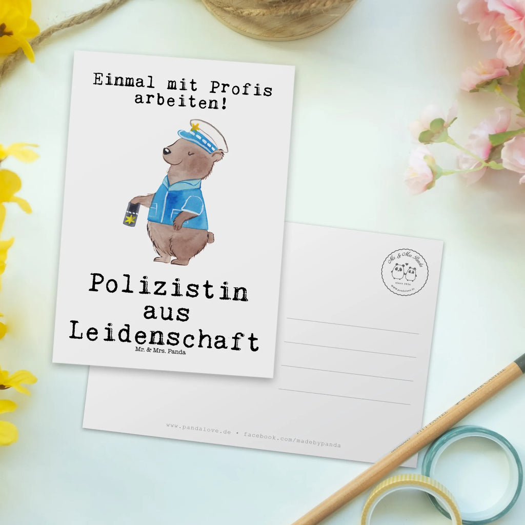 Postcard Policewoman Passion Postcard, card, invitation card, paper, gift, postcards, letter, invitation, gift card, gift idea, best, farewell gift, passing exam, anniversary, retirement, promotion, job start, sayings, funny, profession