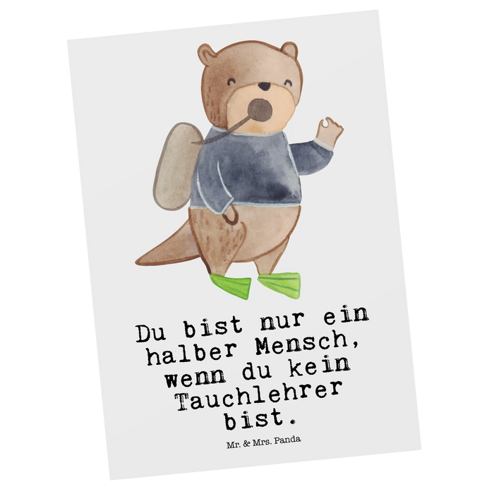 Postkarte Tauchlehrer Herz