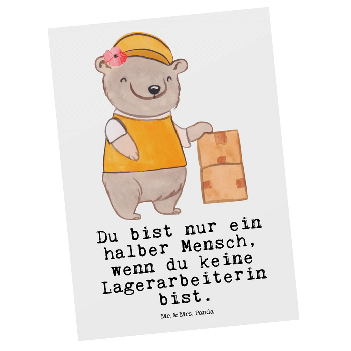 Postkarte Lagerarbeiterin Herz