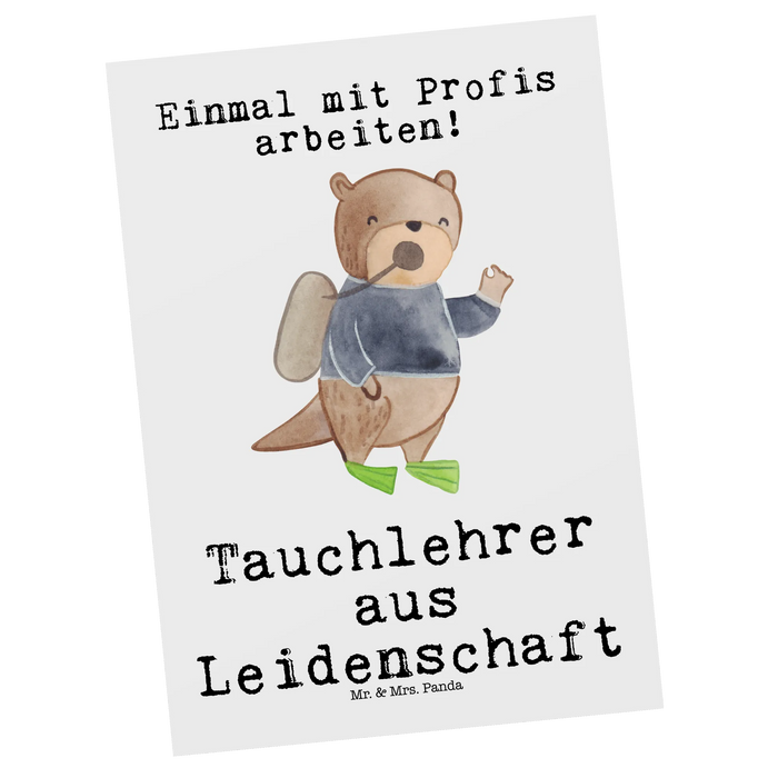 Postkarte Tauchlehrer Leidenschaft