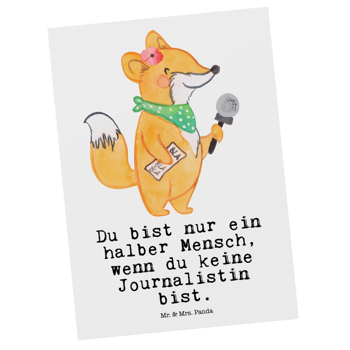 Postkarte Journalistin Herz