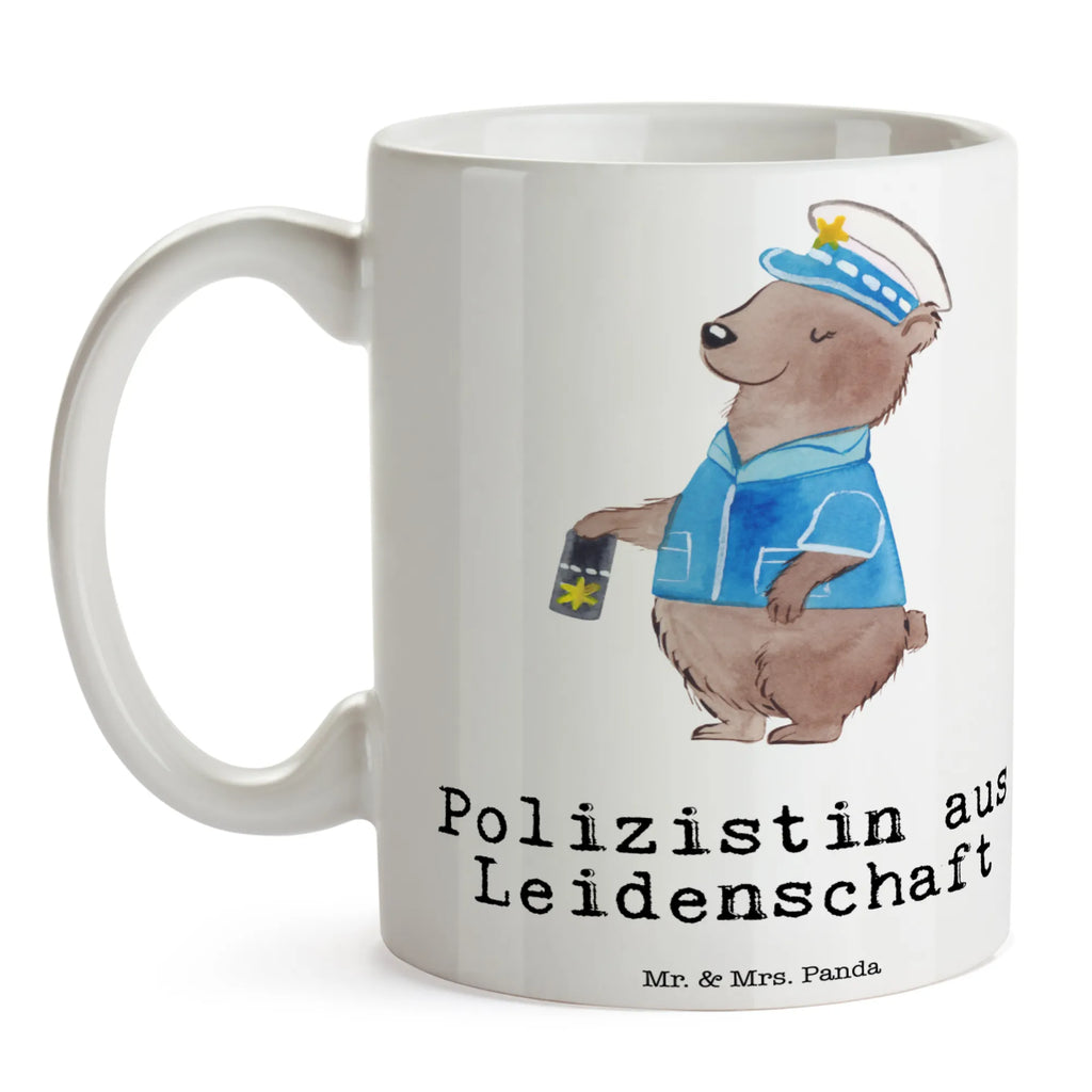 Tasse Polizistin aus Leidenschaft Tasse, Porzellantasse, Teetasse, Bürotasse, Geschenktasse, Tasse mit Motiven, Tasse mit Zitaten, Kaffeetasse, Keramiktasse, Beruf, Ausbildung, Jubiläum, Abschied, Rente, Kollege, Kollegin, Geschenk, Schenken, Arbeitskollege, Mitarbeiter, Firma, Danke, Dankeschön, Studium, Polizei, Cop, Polizeibeamtin, Polizistin, Wachfrau