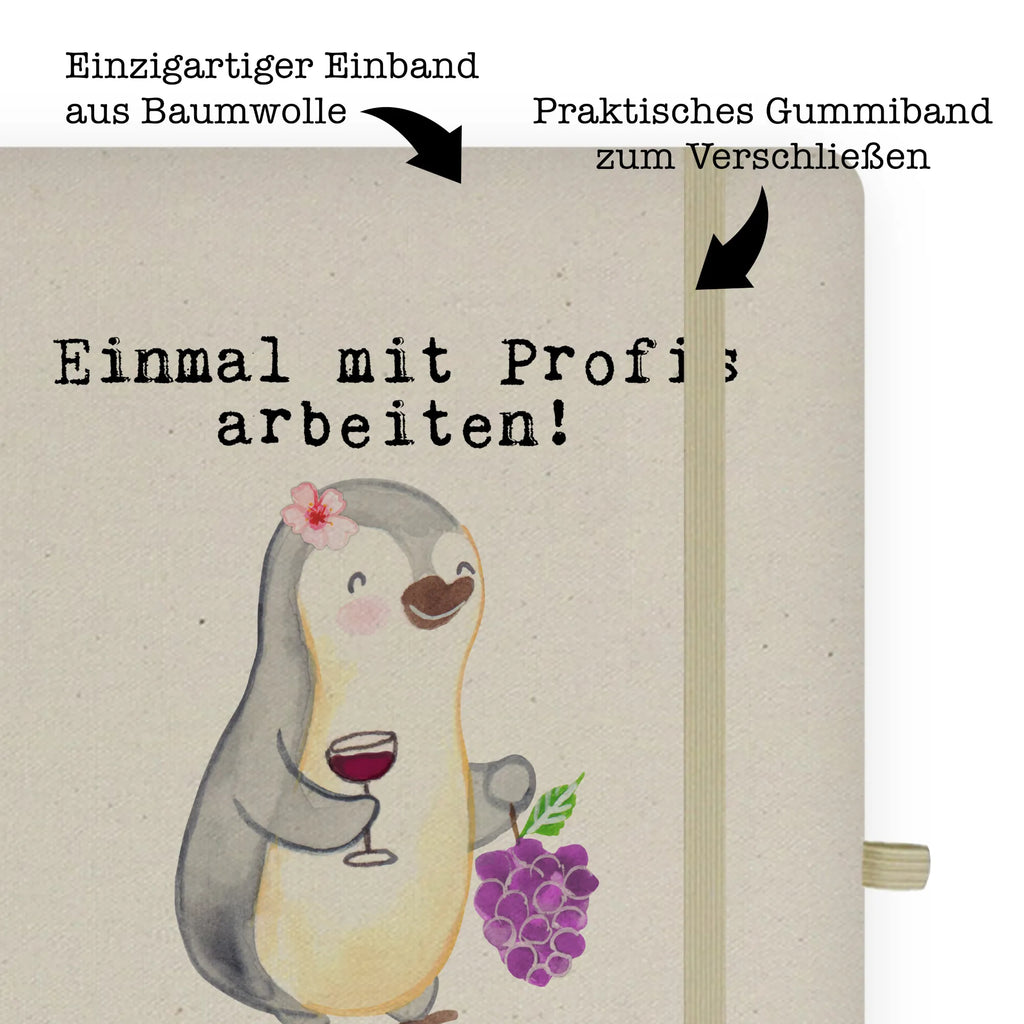 Bawełniany notes DIN A5 Winiarka pasja Zawód, Wykształcenie, Jubileusz, Pożegnanie, Emerytura, Kolega, Koleżanka, Prezent, Dawać, Pracownik, Współpracownik, Firma, Dziękuję, Dziękuję bardzo