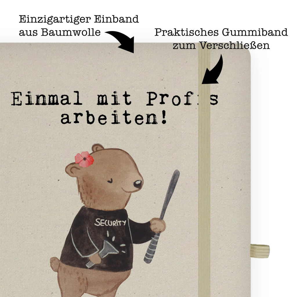 Bawełniany notes DIN A5 Pracownica ochrony pasja Zawód, Wykształcenie, Jubileusz, Pożegnanie, Emerytura, Kolega, Koleżanka, Prezent, Dawać, Pracownik, Współpracownik, Firma, Dziękuję, Dziękuję bardzo