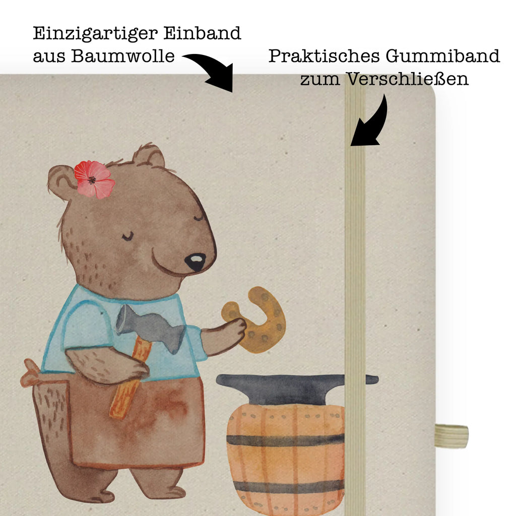 Cotton notebook female blacksmith Heart journal, entry book, writing book, notes, notepad, notebook, diary, address book, sketchbook, gift, gift idea, best, farewell gift, passing exam, anniversary, retirement, promotion, job start, sayings, funny, profession