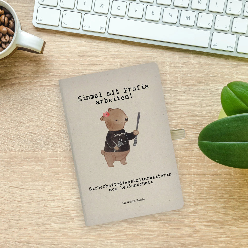 Bawełniany notes DIN A5 Pracownica ochrony pasja Zawód, Wykształcenie, Jubileusz, Pożegnanie, Emerytura, Kolega, Koleżanka, Prezent, Dawać, Pracownik, Współpracownik, Firma, Dziękuję, Dziękuję bardzo