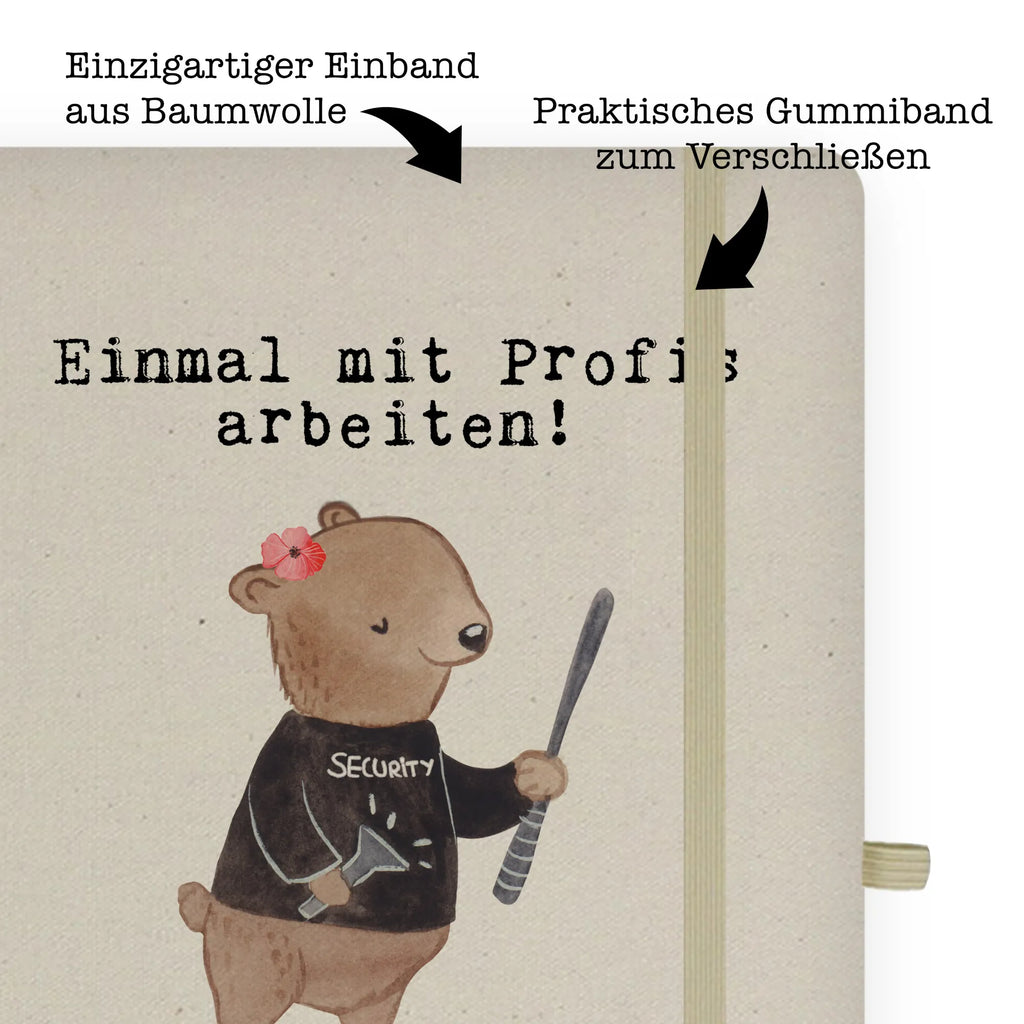 Bawełniany notes DIN A5 Pracownica ochrony pasja Zawód, Wykształcenie, Jubileusz, Pożegnanie, Emerytura, Kolega, Koleżanka, Prezent, Dawać, Pracownik, Współpracownik, Firma, Dziękuję, Dziękuję bardzo