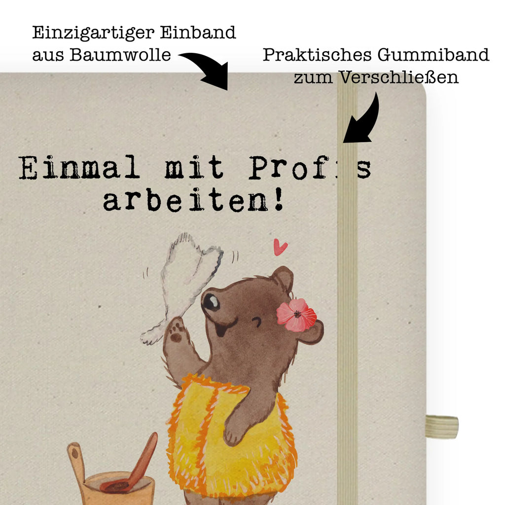 Bawełniany notes DIN A5 Mistrzyni sauny pasja Zawód, Wykształcenie, Jubileusz, Pożegnanie, Emerytura, Kolega, Koleżanka, Prezent, Dawać, Pracownik, Współpracownik, Firma, Dziękuję, Dziękuję bardzo