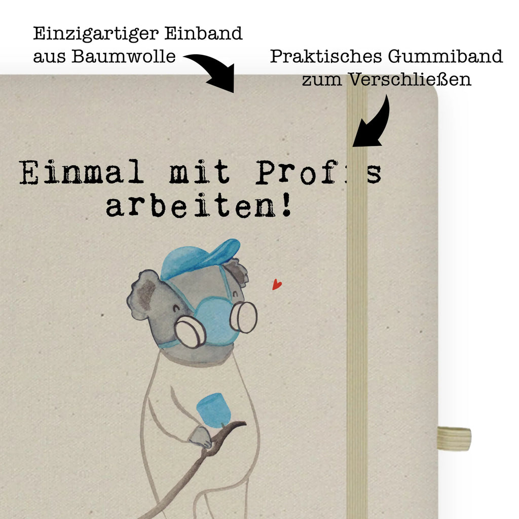 Bawełniany notatnik DIN A4 lakiernik pasja Zawód, Wykształcenie, Jubileusz, Pożegnanie, Emerytura, Kolega, Koleżanka, Prezent, Dawać, Pracownik, Współpracownik, Firma, Dziękuję, Dziękuję bardzo