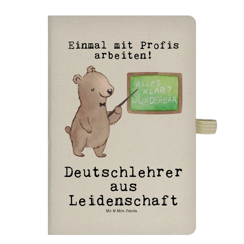 Bawełniany notatnik DIN A4 nauczyciel niemieckiego pasja Zawód, Wykształcenie, Jubileusz, Pożegnanie, Emerytura, Kolega, Koleżanka, Prezent, Dawać, Pracownik, Współpracownik, Firma, Dziękuję, Dziękuję bardzo