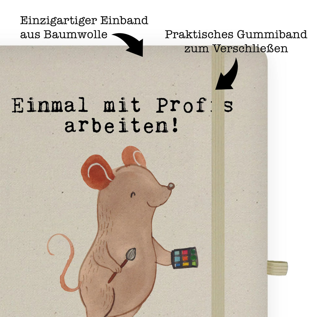 Bawełniany notatnik DIN A4 makijażysta Pasja Zawód, Wykształcenie, Jubileusz, Pożegnanie, Emerytura, Kolega, Koleżanka, Prezent, Dawać, Pracownik, Współpracownik, Firma, Dziękuję, Dziękuję bardzo